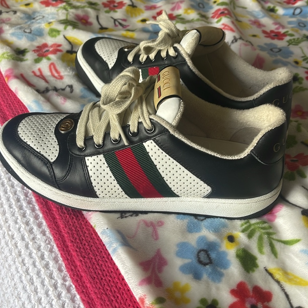 GUCCI Screener logo web stripe sneakers